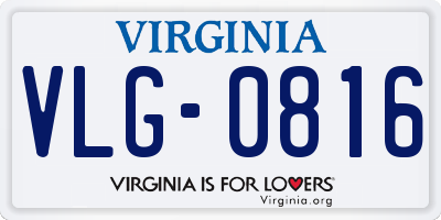 VA license plate VLG0816
