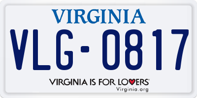VA license plate VLG0817