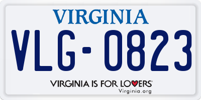 VA license plate VLG0823