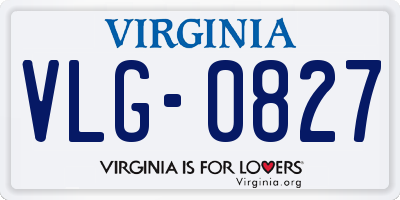 VA license plate VLG0827