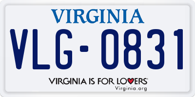 VA license plate VLG0831