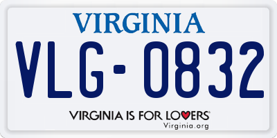 VA license plate VLG0832