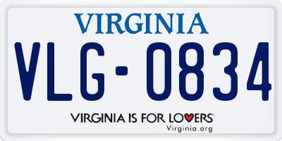 VA license plate VLG0834