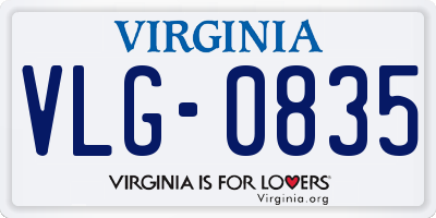 VA license plate VLG0835