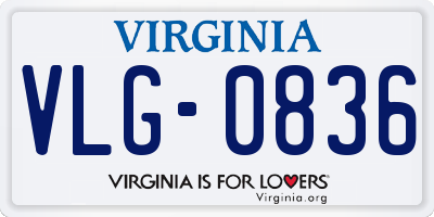 VA license plate VLG0836