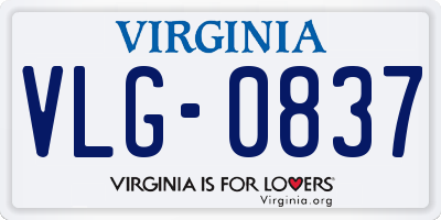 VA license plate VLG0837