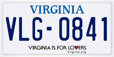 VA license plate VLG0841