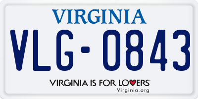 VA license plate VLG0843