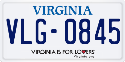 VA license plate VLG0845