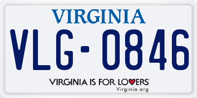 VA license plate VLG0846