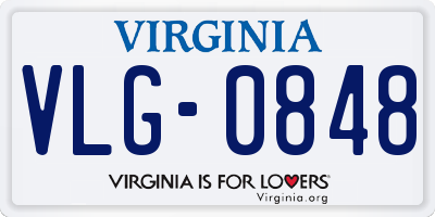 VA license plate VLG0848