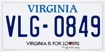 VA license plate VLG0849