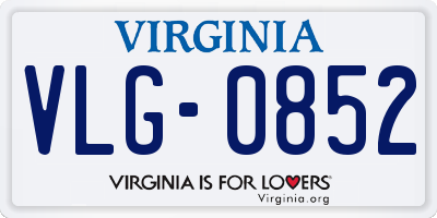 VA license plate VLG0852