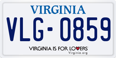 VA license plate VLG0859