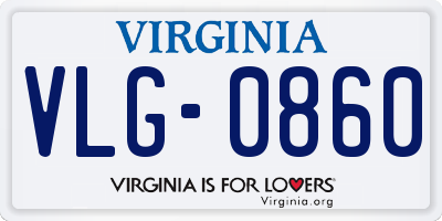 VA license plate VLG0860