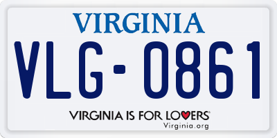 VA license plate VLG0861