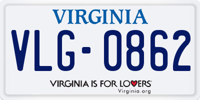 VA license plate VLG0862