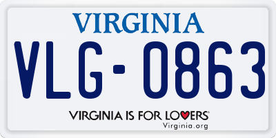 VA license plate VLG0863