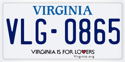 VA license plate VLG0865