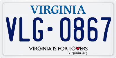 VA license plate VLG0867
