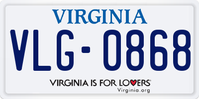 VA license plate VLG0868