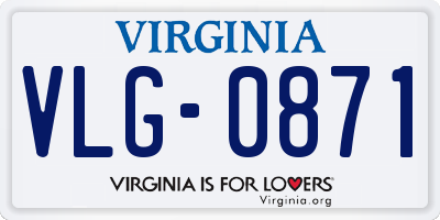 VA license plate VLG0871