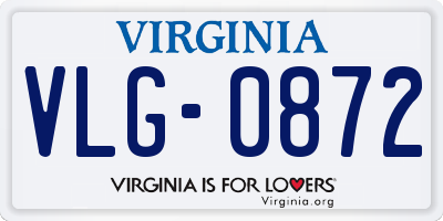 VA license plate VLG0872