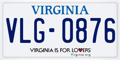 VA license plate VLG0876