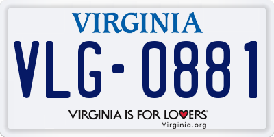 VA license plate VLG0881