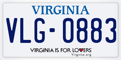 VA license plate VLG0883