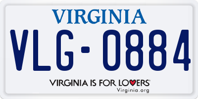 VA license plate VLG0884