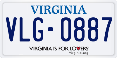 VA license plate VLG0887