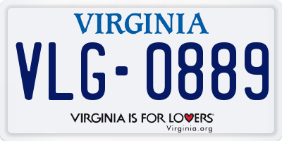 VA license plate VLG0889