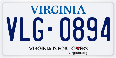 VA license plate VLG0894