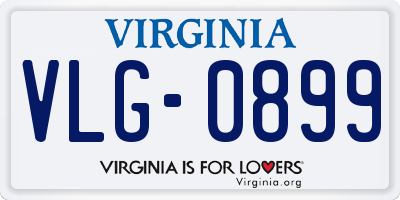 VA license plate VLG0899
