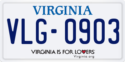VA license plate VLG0903
