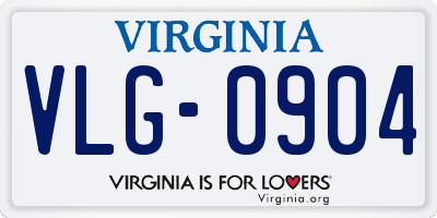 VA license plate VLG0904