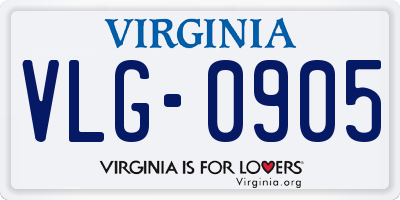 VA license plate VLG0905