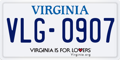 VA license plate VLG0907