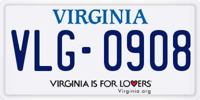 VA license plate VLG0908