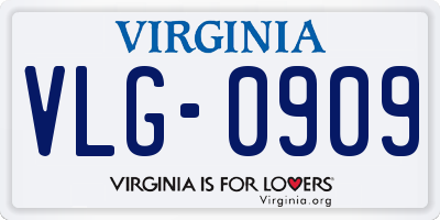 VA license plate VLG0909