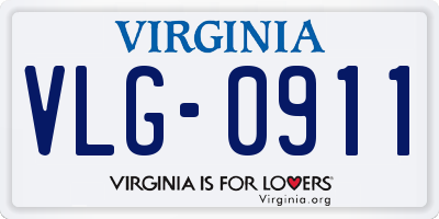 VA license plate VLG0911