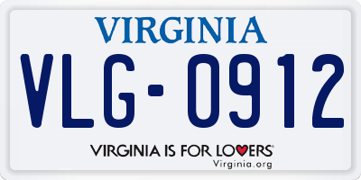 VA license plate VLG0912