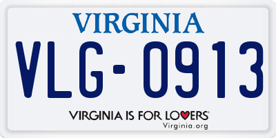 VA license plate VLG0913