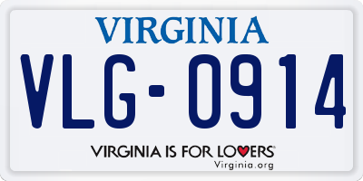 VA license plate VLG0914