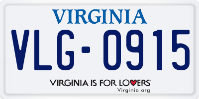 VA license plate VLG0915