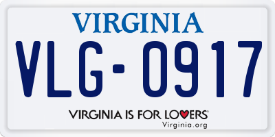 VA license plate VLG0917
