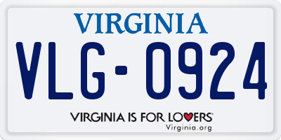 VA license plate VLG0924