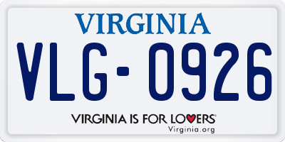 VA license plate VLG0926