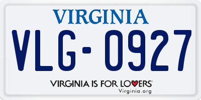 VA license plate VLG0927